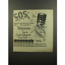 1953 Crosse & Blackwell Cream Vichyssoise Soup Ad - S.O.S. Surpasses Other Soups