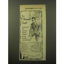 1960 Linett Fashion Advertisement - The Flannel Suit