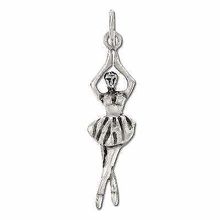 925 Sterling Silver Abstract Art Ballerina Pendant Charm