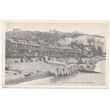 Marine Parade and Dover Castle Postcard Kent