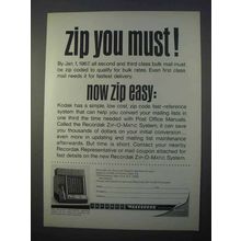 1966 Kodak Recordak Microfilm Ad - Zip You Must