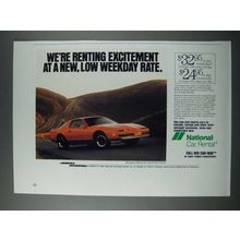 1986 National Car Rental Ad - We're Renting Excitement At a New Weekday Rate