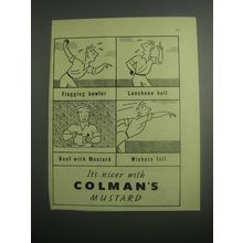 1948 Colman's Mustard Ad - Flagging bowler Luncheon bell Beef with Mustard