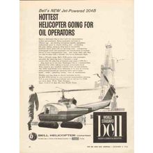 BELL HELICOPTER 1962 jet powered 204B for oil operators vintage ad