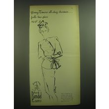 1945 Henri Bendel Young-Timers Fashion Ad - Young-Timers all-day charmer