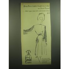 1945 Henri Bendel Young-Timers Dress Ad - Young-Timers brightest thoughts