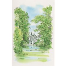 St James & Buckingham Palace London River Painting Postcard