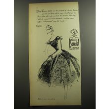 1952 Henri Bendel Young-Timers Dress Ad - Bubble over the prospects