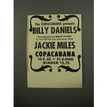 1953 Copacabana Club Ad - The Copacabana presents Billy Daniels