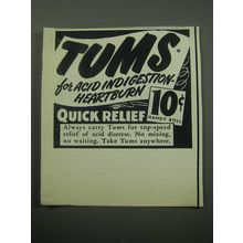 1957 Tums Medicine Ad - Tums for acid indigestion - heartburn