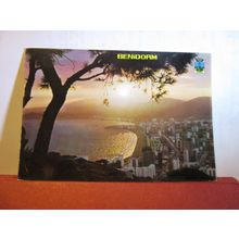 PUESTA DE SOL, BENIDORM, GRAN CANARIA, SPAIN used postcard 1978 pm #