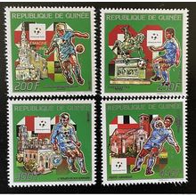 Guinée 1990 / 1993 DOUBLE + INVERTED OR Mi. 1403-1406aA Italia FIFA Football