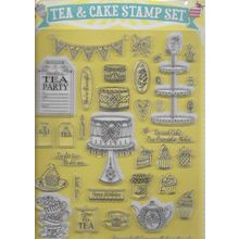 Tea & Cake Stamp Set. Stamping Cardmaking Scrapbooking Crafts