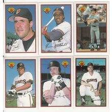 1989 Bowman San Francisco Giants team set 18 cards- Mitchell, Will Clark