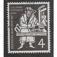 GER 1954 4pf '500TH ANN OF GUTENBERG BIBLE' FINE USED (EBID63-108)