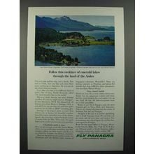 1963 Panagra Airways Ad - Emerald Lakes, Argentina