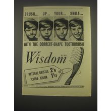 1949 Wisdom Toothbrush Ad - Brush Up Your Smile With correct-shape toothbrush
