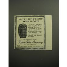 1951 Rogers Peet Jacket Ad - Lightweight worsted tartan jackets
