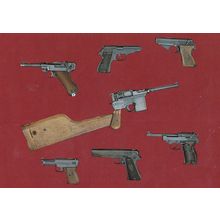 WW2 Guns Of The Third Reich Germany Waltham PP Mause HSC Polish Model Postcard