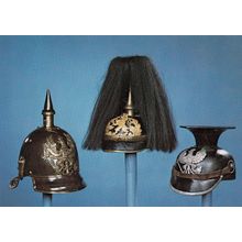 Prussian Victorian German Army Antique Helmet Cavalry Lancers Military Postcard