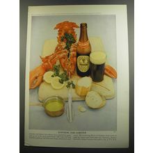 1952 Guinness Beer Ad - Guinness and Lobster