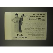 1954 Clyde Country Store Advertisement - Bernhard Altmann of Vienna Sweaters