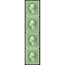 486, Mint XF NH Coil Line Strip of Four Stamps - GEM - Stuart Katz