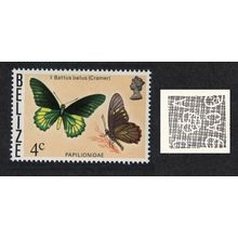 Belize Butterfly 'Battus belus' 4c Watermark Ww12 sideways 1974 MNH SG#384