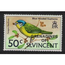 St. Vincent Gren Blue hooded Euphonia Bird ERROR 1974 MNH SG#14var