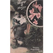 Language Of Flowers Gladiola Always Lovely Romance Postcard