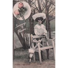 Language Of Flowers Anemone Expectation Old Romantic Postcard