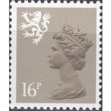 GB QEII 1983 Scotland 16p Drab Mounted Mint MM Sc SMH29 postage stamp Elizabeth