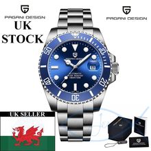 Gents PAGANI DESIGN Blue Automatic Seiko NH35 Movement Steel Bracelet Watch