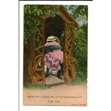 BAMFORTH COMIC "My Little Wooden Hut" Early Postcard (1913)