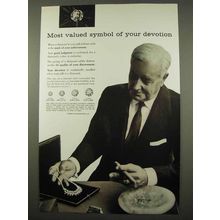 1957 De Beers Diamond Ad - Most Valued Symbol