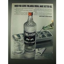 1980 Finlandia Vodka Ad - When You Serve Make Better Ice