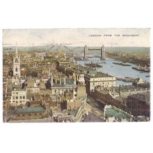 LONDON FROM THE MONUMENT, used vintage postcard a Valentine "Valesque' 1945 pm /