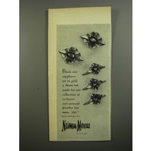 1954 Neiman-Marcus Dress Set Jewelry Advertisement - Black star sapphires