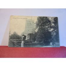 GRITTLETON CHURCH, CHIPPENHAM WILTS used antique postcard by Houlston 1907 pm =