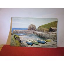 THE HARBOUR, MULLION COVE,CORNWALL used vintage postcard by J Salmon 1964 pm =