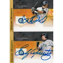 ICHIRO & EDGAR MARTINEZ AUTO 2012 SEATTLE MARINERS HALL OF FAME WORLD CHAMPION