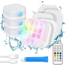 Homly Rechargeable Submersible Pool Lights with Remote, Waterproof Underwater Ch