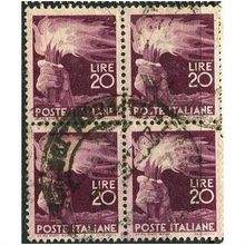 1945/1948 Michel 700 - #2 fine used (o) - block of 4