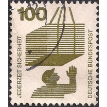 GERMANY, Accident Prevention, Suspended Load, green-brown 1972, 100pf, #3