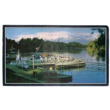 MANAPOURI HARBOUR, FIORDLAND large used postcard 21 X 12 cms 2011 postmark #