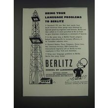 1946 Berlitz School of Languages Ad - Bring your language problems to Berlitz