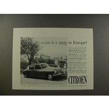 1961 Citroen DS19 DS-19 Car Ad - A Must in Europe