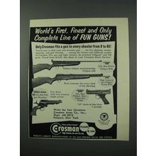 1961 Crosman Gun Ad - 160, 140, 600, Single-Action Six
