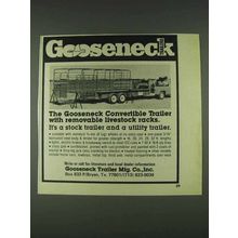 1978 Gooseneck Convertible Trailer Ad - Livestock Racks