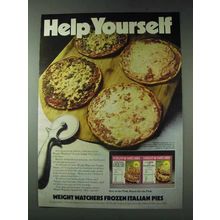 1978 Weight Watchers Frozen Italian Pies Ad - Help